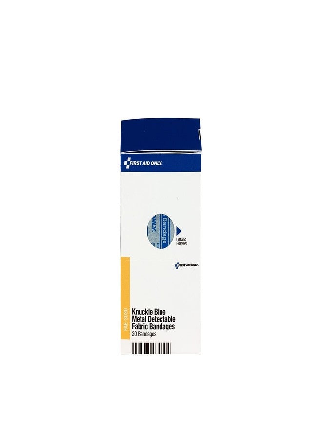 First Aid Only FAE-3030 SmartCompliance Refill Blue Metal Detectable Knuckle Bandages, First Aid Kit Refill Supplies for Business, Food Service, Restaurants, Worksite, and Home, 20 Count - Image 3